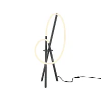 Настольная лампа LED MOD369TL-L15B3K Crochet Maytoni белая на 1 лампу, основание чёрное металл в стиле хай-тек современный гибкий неон