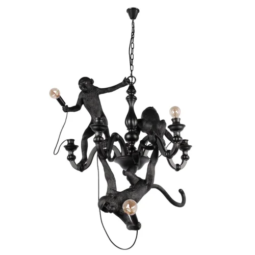 Светильник подвесной Monkey 10314 Black LOFT IT без плафона 5 ламп, основание чёрное в стиле современный животные