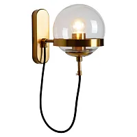 Бра лофт LSP-9555 Lussole прозрачный 1 лампа, основание бронзовое в стиле лофт 