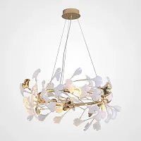 Люстра подвесная JULIETTA CH D60 220277-23 ImperiumLoft белая на 5 ламп, основание латунь в стиле современный флористика 