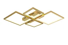Люстра потолочная LED Grace 229/4-40W-3000K GL iLedex золотая на 1 лампа, основание золотое в стиле модерн хай-тек квадраты