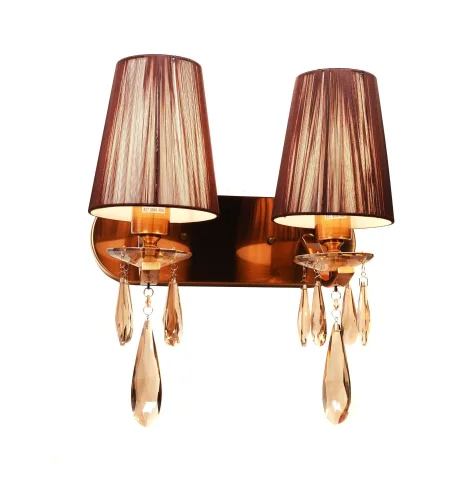 Бра Alessia LDW 1726-2 MD Lumina Deco коричневый на 2 лампы, основание бронзовое в стиле классический 
