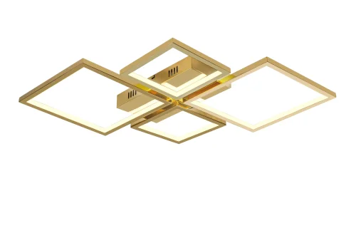 Люстра потолочная LED Grace 229/4-40W-3000K GL iLedex золотая на 1 лампа, основание золотое в стиле хай-тек современный квадраты