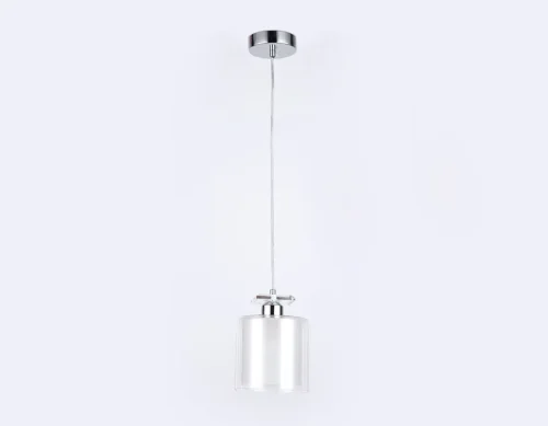 Светильник подвесной TR3577 Ambrella light белый 1 лампа, основание хром в стиле хай-тек современный  фото 3