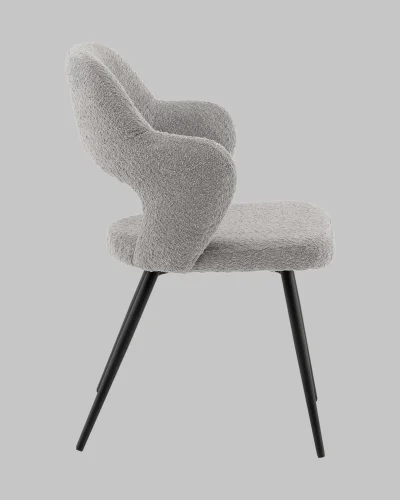 Стул Роккиана букле светло-серый УТ000041358 Stool Group, серый/букле, ножки/металл/чёрный, размеры - ***** фото 3