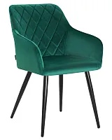 Стул обеденный 8266-LML ROBERT, цвет сиденья зелёный велюр (V108-64), цвет основания черный Dobrin, зелёный/велюр, ножки/металл/чёрный, размеры - ****555*605