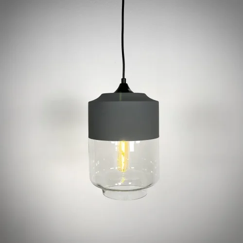Светильник подвесной NORD A D18 Gray/Transparent 190485-26 ImperiumLoft прозрачный 1 лампа, основание серое в стиле современный  фото 8
