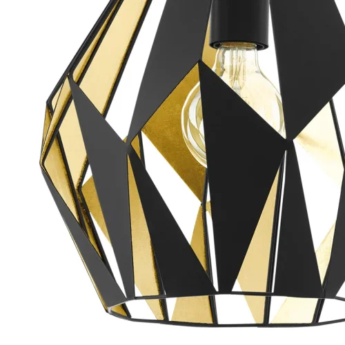 Светильник подвесной CARLTON 1 49931 Eglo золотой 1 лампа, основание чёрное в стиле современный  фото 3