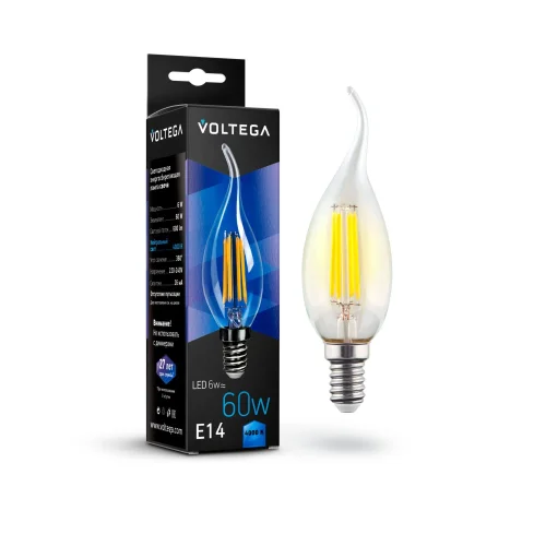 Лампа светодиодная Crystal 7018 Voltega VG10-CW1E14cold6W-F  E14 6вт