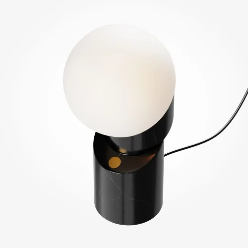 Настольная лампа LED Divario MOD468TL-L3B3K Maytoni белая на 1 лампу, основание чёрное мрамор в стиле современный шар фото 5