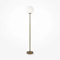 Торшер Ring MOD013FL-01BS Maytoni шар белый на 1 лампу, основание латунь в стиле современный 