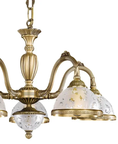 Люстра подвесная  L 6202/5 Reccagni Angelo белая на 5 ламп, основание античное бронза в стиле классический  фото 2