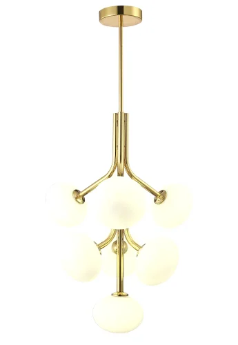 Светильник подвесной ALICIA SP7 GOLD/WHITE Crystal Lux белый 7 ламп, основание золотое в стиле современный  фото 3