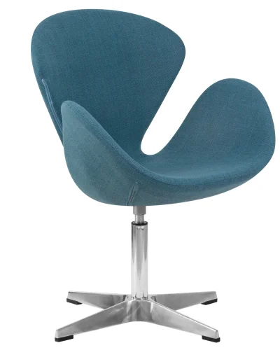 Кресло дизайнерское 69A-LMO SWAN, цвет сиденья синий (IF6), алюминиевое основание Dobrin, синий/ткань, ножки/металл/алюминий, размеры - ****710*600 фото 2