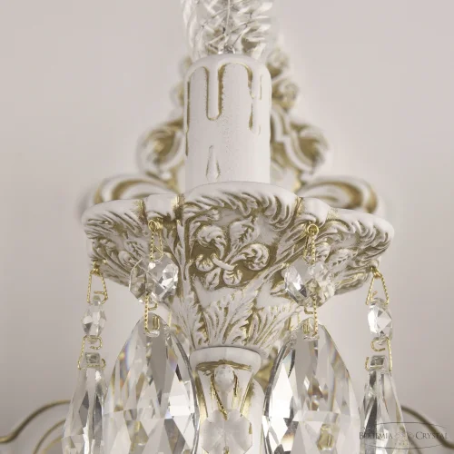 Бра AL7801B15/3/175 B WMG Bohemia Ivele Crystal без плафона на 3 лампы, основание белое патина золотое в стиле классический sp фото 4