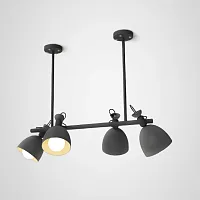 Подвесной реечный светильник LONG 101751-26 ImperiumLoft чёрный 4 лампы, основание чёрное в стиле современный 