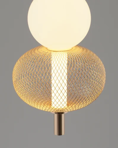 Светильник подвесной LED Lattice V11256-PL Moderli белый золотой на 1 лампу, основание золотое в стиле современный фото 4