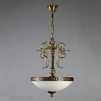 Люстра подвесная  TOLEDO 02155 PB AMBIENTE by BRIZZI белая на 5 ламп, основание бронзовое в стиле классический 