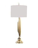 Настольная лампа Avelengo OML-83604-01 Omnilux белая 1 лампа, основание золотое металл в стиле классический 