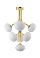 Светильник подвесной ALICIA SP7 GOLD/WHITE Crystal Lux белый 7 ламп, основание золотое в стиле современный 