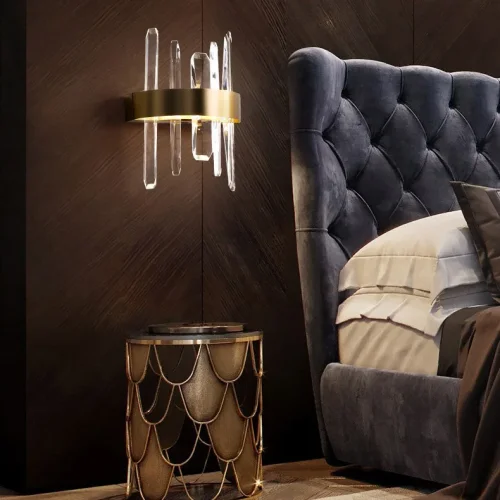 Настенный светильник CAROLA WALL L43 212028-23 ImperiumLoft прозрачный на 1 лампу, основание латунь в стиле современный фото 13