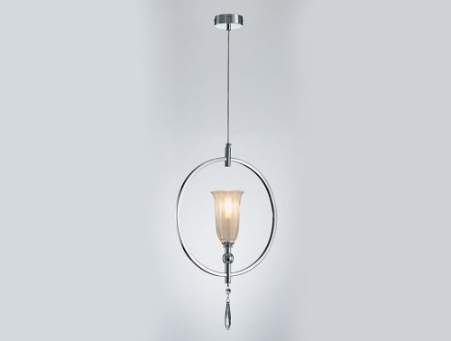 Светильник подвесной 4801/S chrome Newport белый 1 лампа, основание хром в стиле современный 