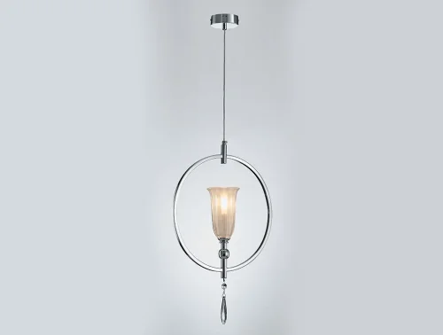 Светильник подвесной 4801/S chrome Newport белый 1 лампа, основание хром в стиле современный 
