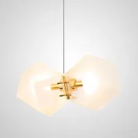 Светильник подвесной Gabriel 123396-22 ImperiumLoft белый 2 лампы, основание золотое в стиле современный арт-деко 