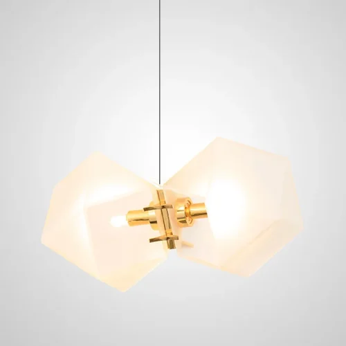 Светильник подвесной Gabriel 123396-22 ImperiumLoft белый 2 лампы, основание золотое в стиле современный арт-деко 