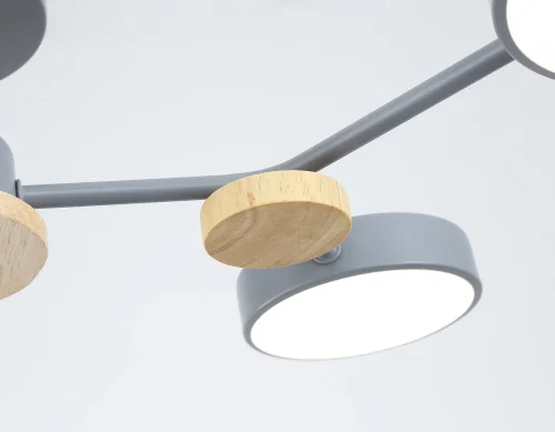 Люстра потолочная LED FL4859 Ambrella light серая на 1 лампу, основание серое в стиле хай-тек фото 7