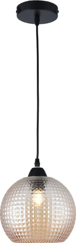 Светильник подвесной Verity TL1212H-01TR Toplight прозрачный 1 лампа, основание чёрное в стиле лофт современный шар выдувное
