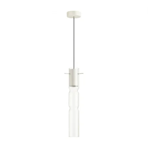 Светильник подвесной LED Scrow 5059/5LB Odeon Light прозрачный на 1 лампу, основание белое в стиле современный трубочки