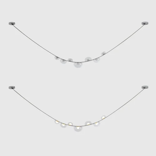 Светильник подвесной LED BOSQUE SP7 L3000 GREY/TRANSPARENT Crystal Lux прозрачный на 7 ламп, основание серое в стиле современный фото 4
