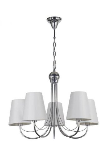 Люстра подвесная Macerata E 1.1.5 N Arti Lampadari белая на 6 ламп, основание никель в стиле современный 