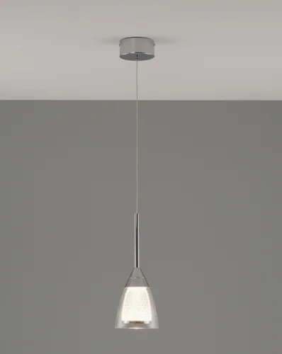 Светильник подвесной LED Leina V10871-PL Moderli прозрачный 1 лампа, основание хром в стиле современный 