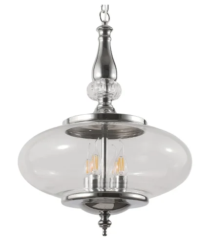 Светильник подвесной лофт MIEL SP4 CHROME Crystal Lux прозрачный на 4 лампы, основание хром в стиле лофт выдувное фото 2