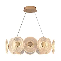 Люстра подвесная LED с пультом Cherish A2097LM-90GO Arte Lamp прозрачная на 1 лампу, основание золотое в стиле арт-деко современный флористика с пультом