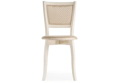 Деревянный стул Валери молочный / ромб 450679 Woodville, бежевый/ткань, ножки/дерево/молочный, размеры - ****400*480 фото 2