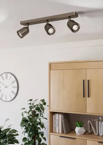 Спот с 3 лампами Camaldoli 901951 Eglo бронзовый GU10 в стиле современный фото 2 Спот с 3 лампами Camaldoli 901951 Eglo бронзовый GU10 в стиле современный фото 2