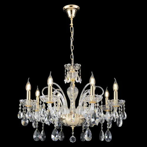 Люстра подвесная MONICA SP8 GOLD Crystal Lux без плафона прозрачная на 8 ламп, основание золотое в стиле классический фото 4