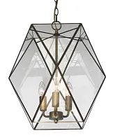 Люстра подвесная  Shatir 1628-3P Favourite прозрачная на 3 лампы, основание античное бронза в стиле кантри 