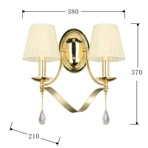 Бра Amabilis 2596-2W Favourite бежевый на 2 лампы, основание золотое в стиле арт-деко  фото 2