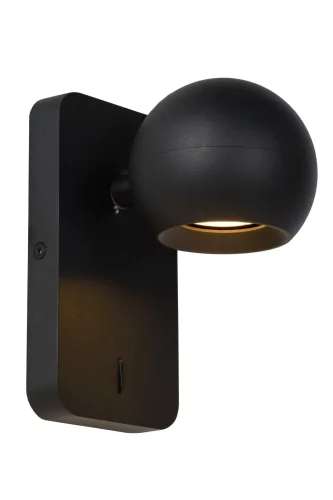 Бра с выключателем Favori 09932/11/30 Lucide чёрный на 1 лампа, основание чёрное в стиле современный 