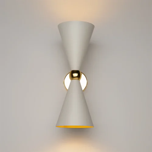 Бра Vesper MOD108WL-02WG Maytoni белый на 2 лампы, основание золотое в стиле современный арт-деко фото 7