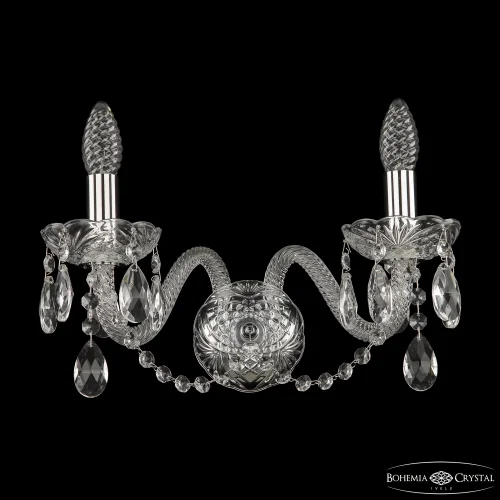 Бра 101B/2/165 Ni Bohemia Ivele Crystal без плафона на 2 лампы, основание прозрачное никель в стиле классический sp фото 2
