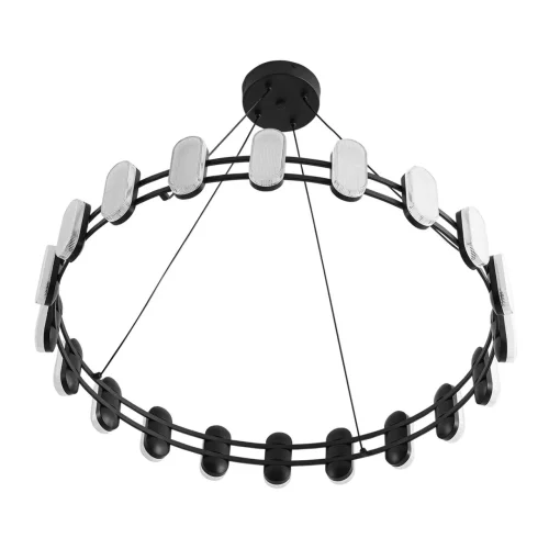 Люстра подвесная LED Ovela 8342/40L Lumion белая на 1 лампу, основание чёрное в стиле современный хай-тек минимализм кольца фото 3