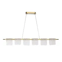 Светильник подвесной LED Voile SL6021.203.36 ST-Luce прозрачный на 1 лампу, основание золотое в стиле современный линейный