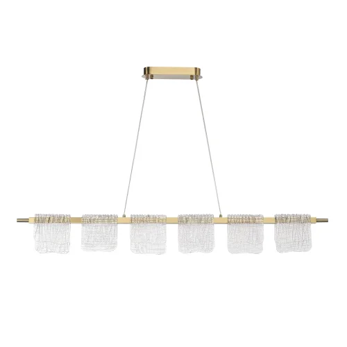 Светильник подвесной LED Voile SL6021.203.36 ST-Luce прозрачный на 1 лампу, основание золотое в стиле современный линейный