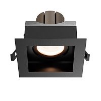 Встраиваемый светильник Металл Модерн / Metal Modern 12 Вт 2.7-3-4 К 50° с переключателем цветовой температуры DL008-12W2.7-3-4K-B Maytoni чёрный на 1 лампу, основание чёрное в стиле современный хай-тек квадратный