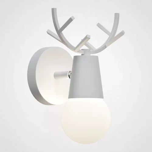 Бра с рожками DEER A White 181037-26 ImperiumLoft белый на 1 лампу, основание белое в стиле скандинавский современный 